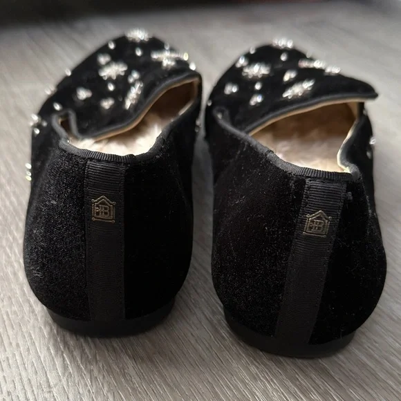 Birdies Black Loafers Rhinestones Gems Shoes Flats Size 9 - Picture 6 of 13